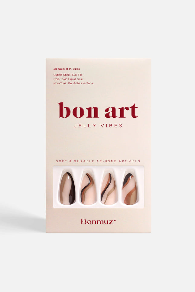 Bonmuz - Pumpkin Swirl | Soft & Durable Press-On Nails