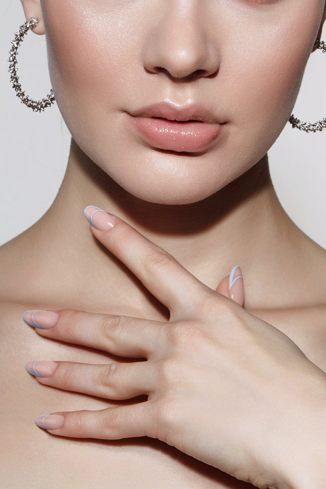 Bonmuz - Cornflower Crescent | Soft & Durable Press-On Nails