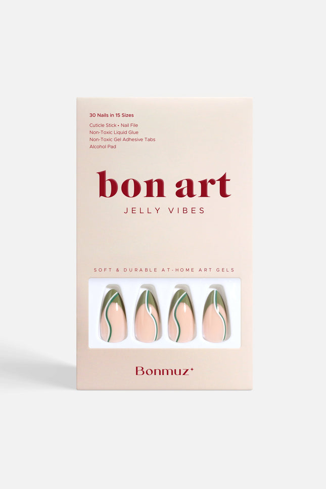 Bonmuz - Verde Vogue | Soft & Durable Press-On Nails