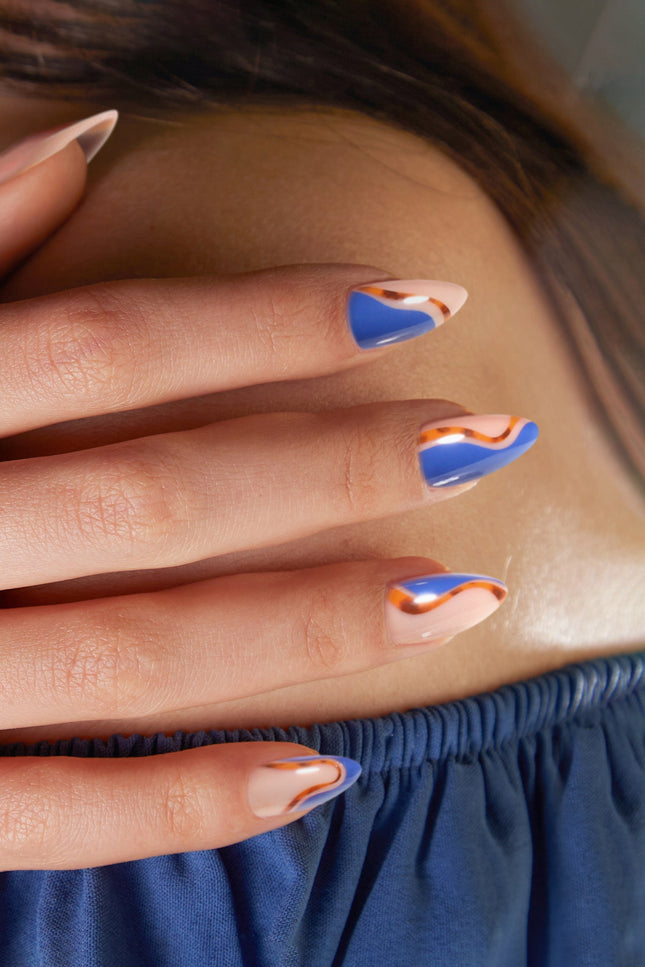Bonmuz - Cobalt Safari | Soft & Durable Press-On Nails