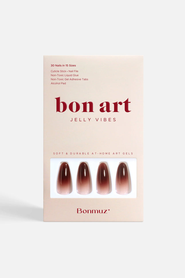 Bonmuz - Berry Cocoa Drip | Soft & Durable Press-On Nails