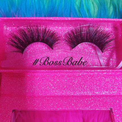 Inked Doll Cosmetics - #BOSSBABE 5D DreamDoll-LUXE Lash *PINK GLITTER* Glam Magnetic Case