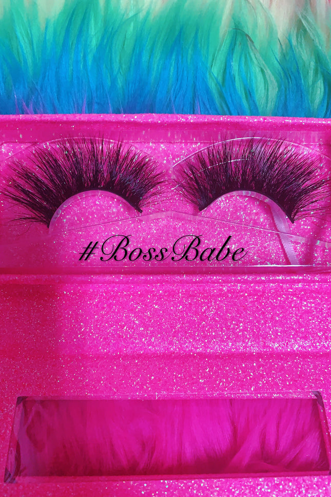 Inked Doll Cosmetics - #BOSSBABE 5D DreamDoll-LUXE Lash *PINK GLITTER* Glam Magnetic Case