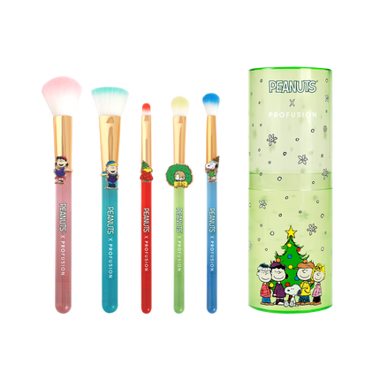 Profusion Cosmetics - Peanuts Holiday | Merry & Bright Brush Set with Case