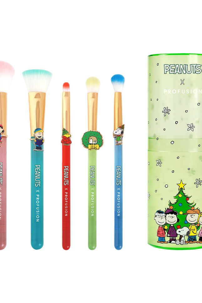 Profusion Cosmetics - Peanuts Holiday | Merry & Bright Brush Set with Case