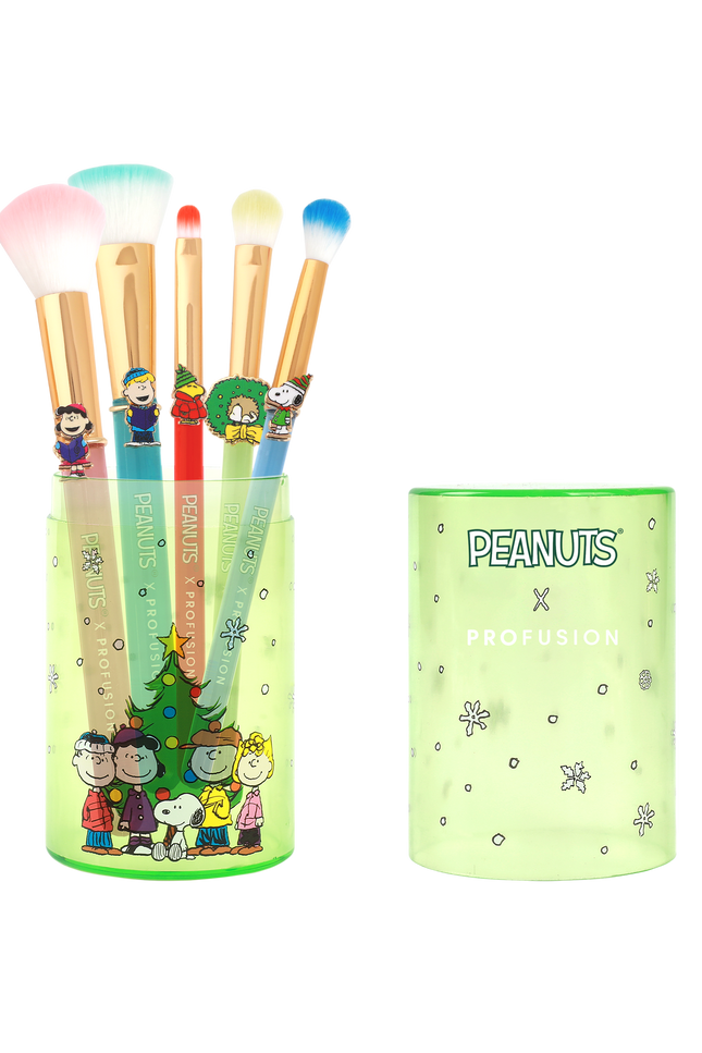 Profusion Cosmetics - Peanuts Holiday | Merry & Bright Brush Set with Case