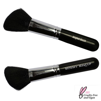 Mommy Makeup - Angled Blush Brush - Hand cut, Vegan, Cruelty-free