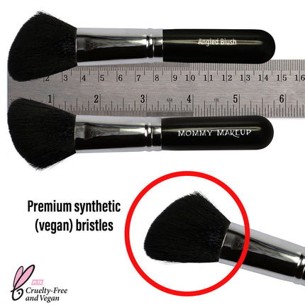 Mommy Makeup - Angled Blush Brush - Hand cut, Vegan, Cruelty-free
