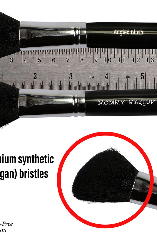 Mommy Makeup - Angled Blush Brush - Hand cut, Vegan, Cruelty-free
