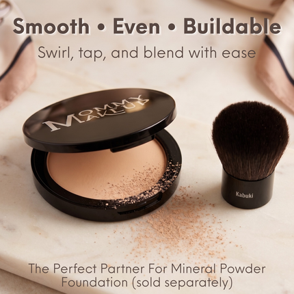 Mommy Makeup - Kabuki Brush - Hand cut, Vegan, Cruelty-Free Mineral Makeup Brush
