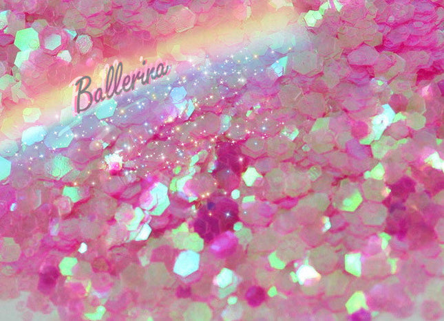 Inked Doll Cosmetics - BALLERINA (Pink/White) Chunky Iridescent Glamdoll Glitter