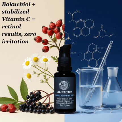 NILCEUTICA - TIGHT AND BRIGHT, an Advanced Gentle Phyto-Retinol and Vitamin C Face Serum, 12 Innovative Technologies, 55% High-Performance Cosmeceuticals