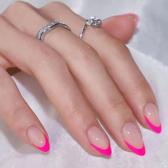 Nail Pop Studio - Summer Berry French Almond Nails - Press On Nails | Long Lasting & Reusable