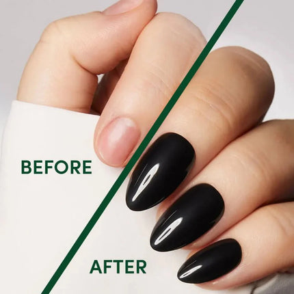 Nail Pop Studio - Black Almond Nails - Press on Nails | Long Lasting & Reusable