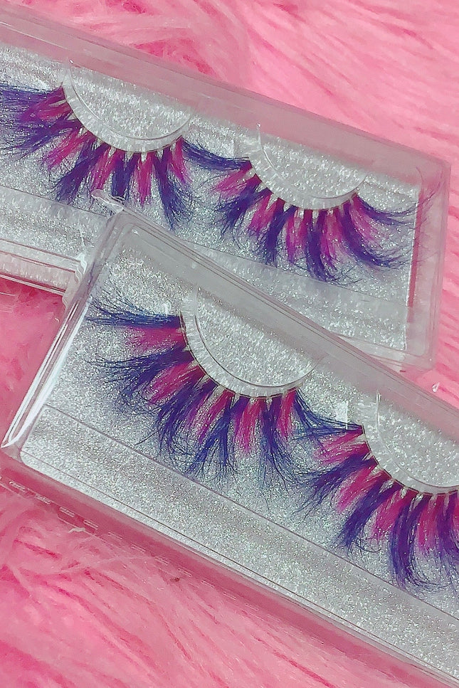 Inked Doll Cosmetics - *BLUEBERRY TWIST* (Blue/Fuschia/Purple) DreamDoll Color Lashes!