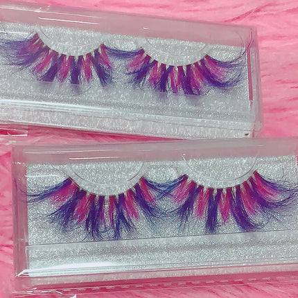 Inked Doll Cosmetics - *BLUEBERRY TWIST* (Blue/Fuschia/Purple) DreamDoll Color Lashes!