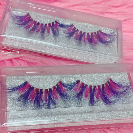 Inked Doll Cosmetics - *BLUEBERRY TWIST* (Blue/Fuschia/Purple) DreamDoll Color Lashes!