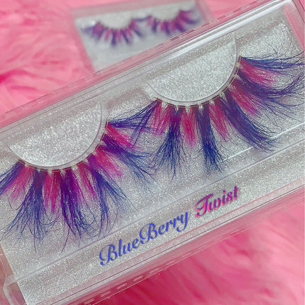 Inked Doll Cosmetics - *BLUEBERRY TWIST* (Blue/Fuschia/Purple) DreamDoll Color Lashes!