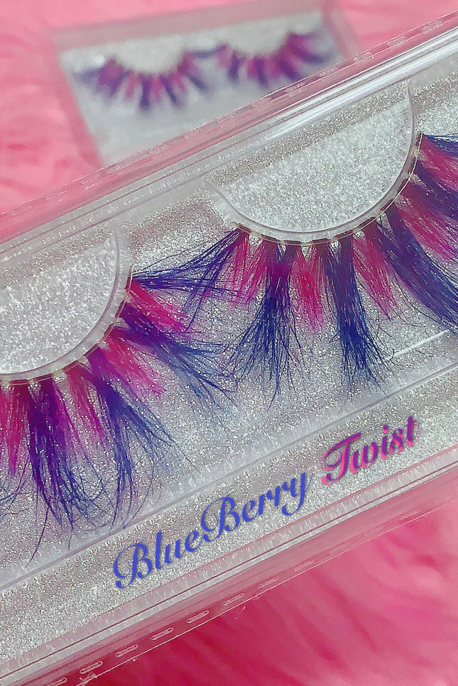 Inked Doll Cosmetics - *BLUEBERRY TWIST* (Blue/Fuschia/Purple) DreamDoll Color Lashes!