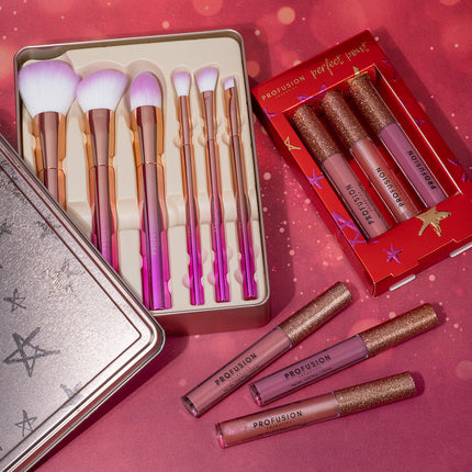 Profusion Cosmetics - Crimson Brush Vault – 6-Piece Brush Set