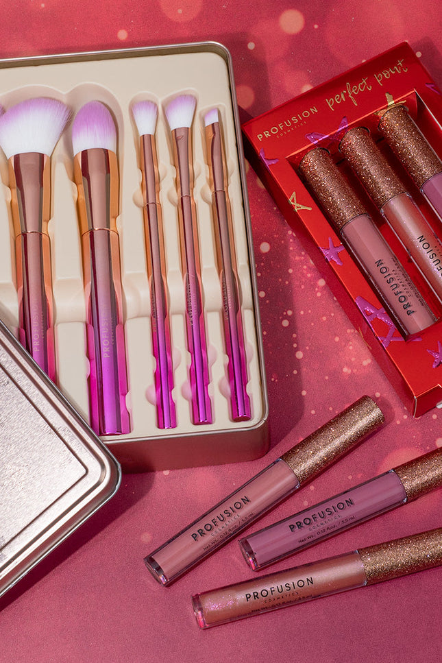 Profusion Cosmetics - Crimson Brush Vault – 6-Piece Brush Set