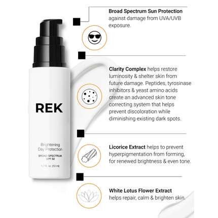 REK Cosmetics - Brightening Day Protection – Daily Brightening SPF Moisturizer | REK Cosmetics