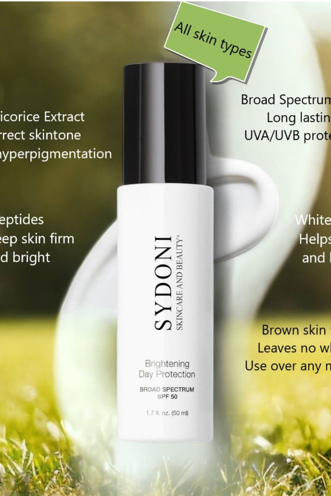 Sydoni - #1 SELLER! BRIGHTENING DAY PROTECTION BROAD SPECTRUM SPF 50 with NATURAL LICORICE EXTRACT 1.75oz.