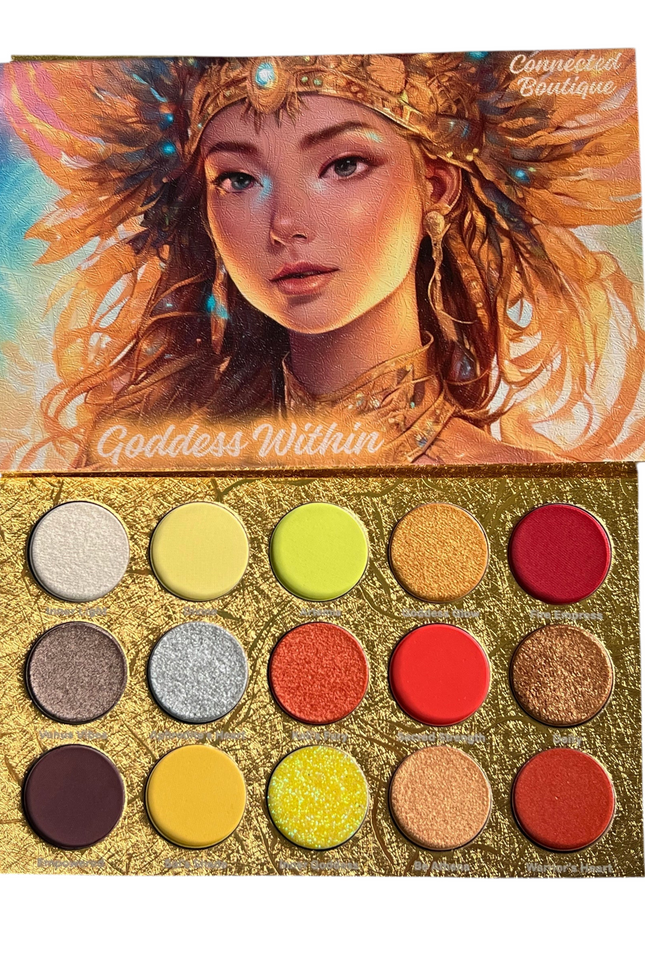 Connected Boutique - Goddess Within 15‑Shade Eyeshadow Palette – Bold Mattes & Luminous Shimmers