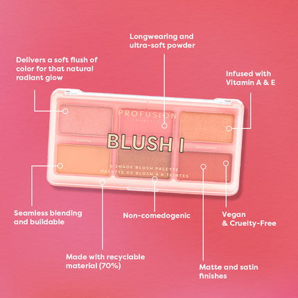 Profusion Cosmetics - Blush 6 Shade Face Palette