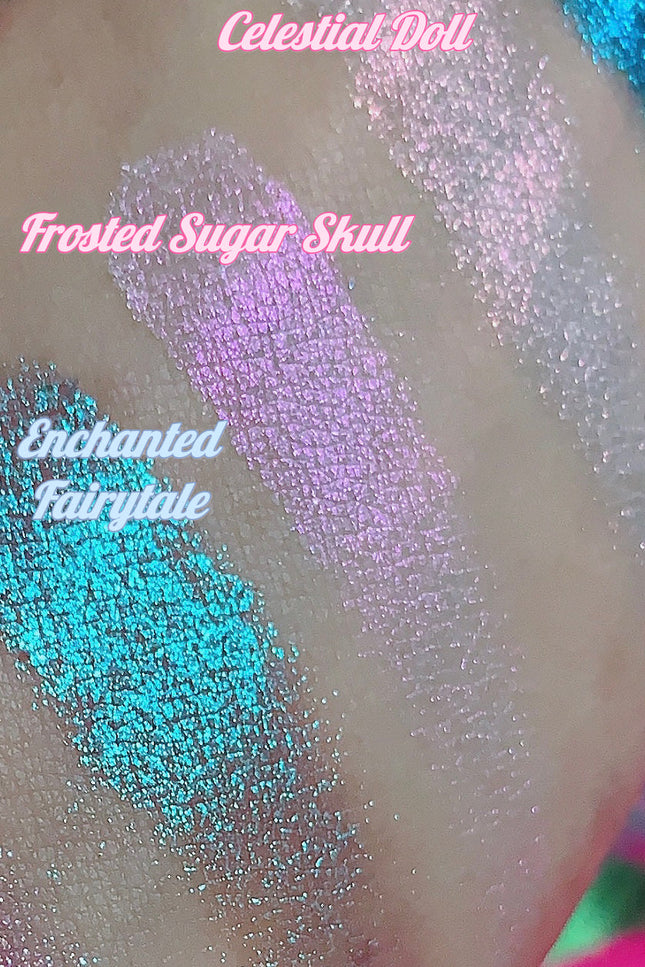 Inked Doll Cosmetics - FROSTED SUGAR Unicorn SKULL Pressed Duochrome