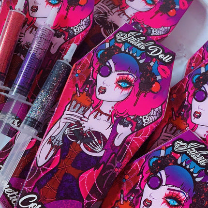 Inked Doll Cosmetics - *GLITTER SYRINGES* + FATAL VOWS LASH* DUO "Coffin Collections" GlamDoll Glitter