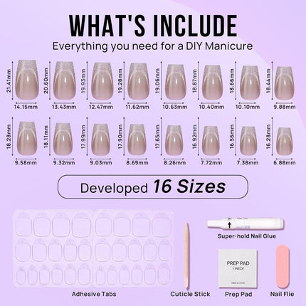 Nail Pop Studio - Starlight Shimmer Coffin Nails - Press On Nails