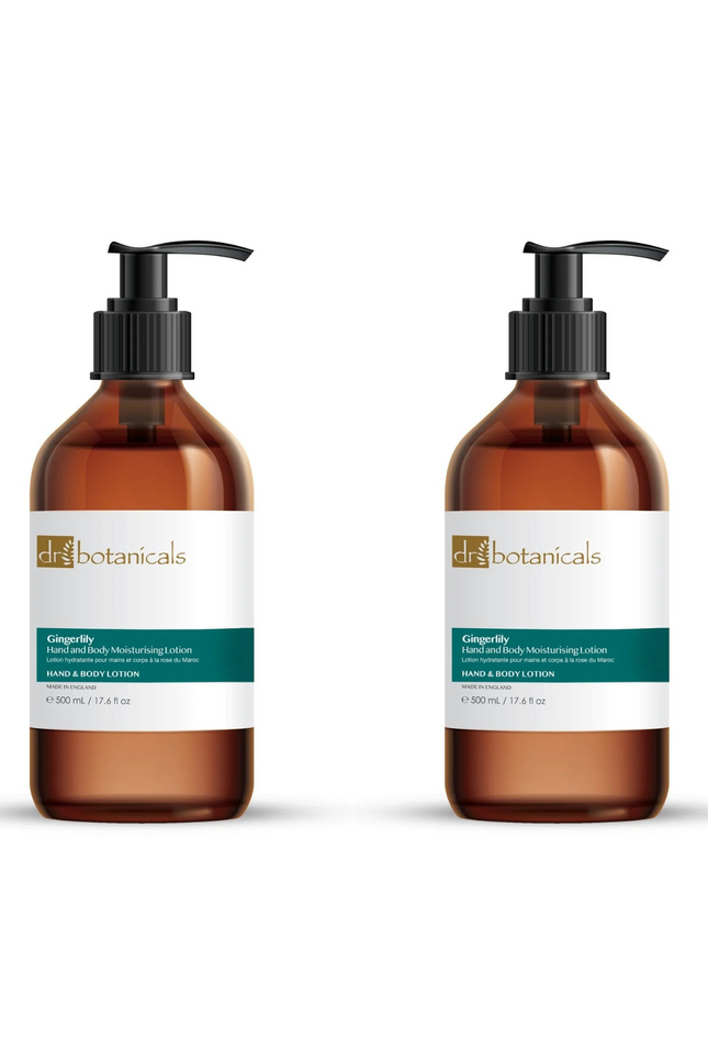 skinChemists US - Dr Botanicals Gingerlily Hand & Body Moisturising Lotion 500ml Twin Value Savings Pack