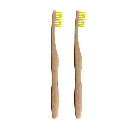 skinChemists US - Dr Botanicals Bamboo Toothbrush Yellow Twin Value Savings Pack