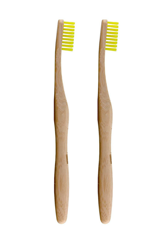 skinChemists US - Dr Botanicals Bamboo Toothbrush Yellow Twin Value Savings Pack
