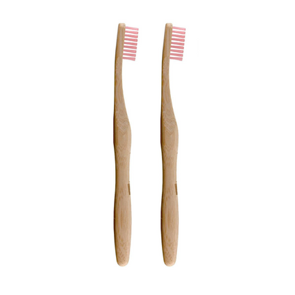 skinChemists US - Dr Botanicals Bamboo Toothbrush Pink Twin Value Savings Pack