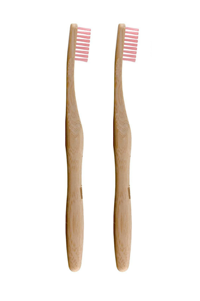 skinChemists US - Dr Botanicals Bamboo Toothbrush Pink Twin Value Savings Pack