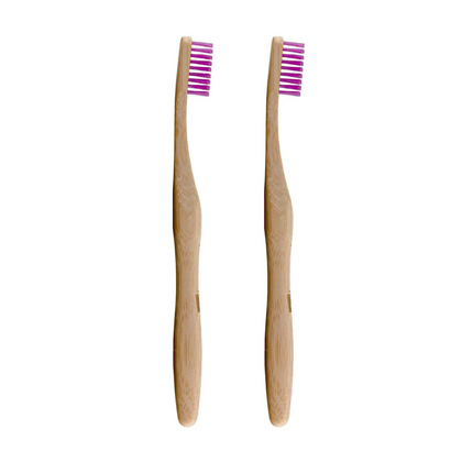skinChemists US - Dr Botanicals Bamboo Toothbrush Purple Twin Value Savings Pack