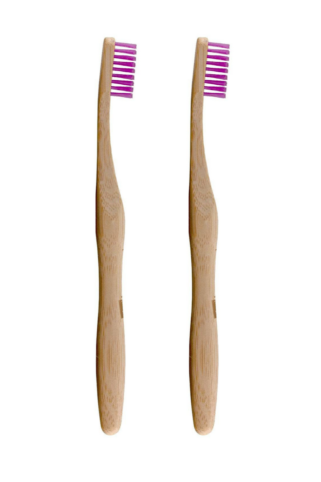 skinChemists US - Dr Botanicals Bamboo Toothbrush Purple Twin Value Savings Pack