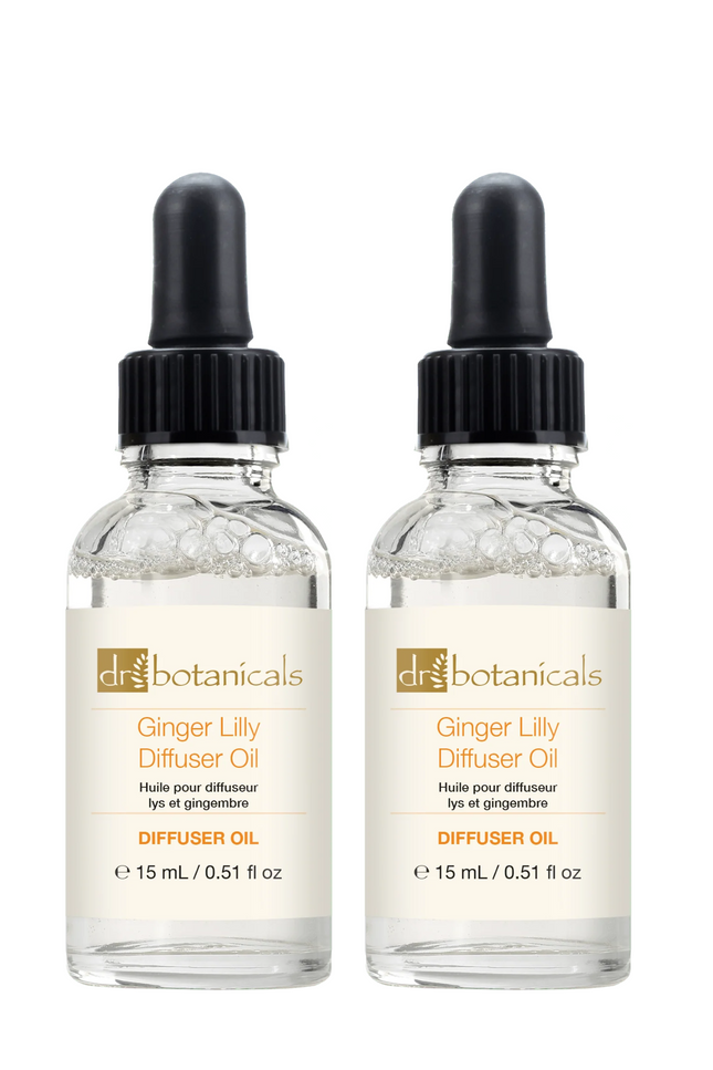 skinChemists US - Dr Botanicals Exotic Ginger Lilly Diffuser Oil 15ml Twin Value Savings Pack