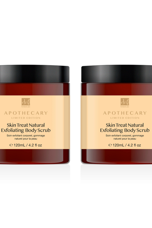 skinChemists US - Dr Botanicals Skin Treat Natural Exfoliating Body Scrub 120ml Twin Value Savings Pack