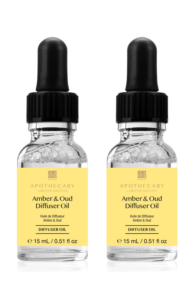 skinChemists US - Dr Botanicals Deep Relax & Calm Amber & Oud Diffuser Oil 15ml Twin Value Savings Pack