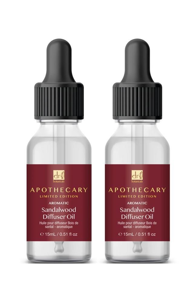 skinChemists US - Dr Botanicals Aromatic Sandalwood Diffuser Oil 15ml Twin Value Savings Pack