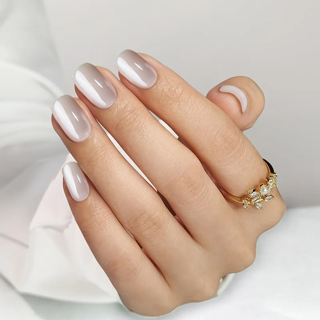 Nail Pop Studio - Classic Pearl White Short Square Nails - Press On Nails | Long Lasting & Reusable