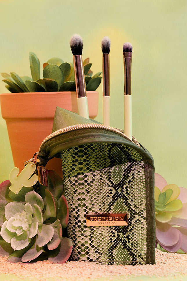 Profusion Cosmetics - Desert Sage | Blend & Stand 4pc Bag & Brush Set