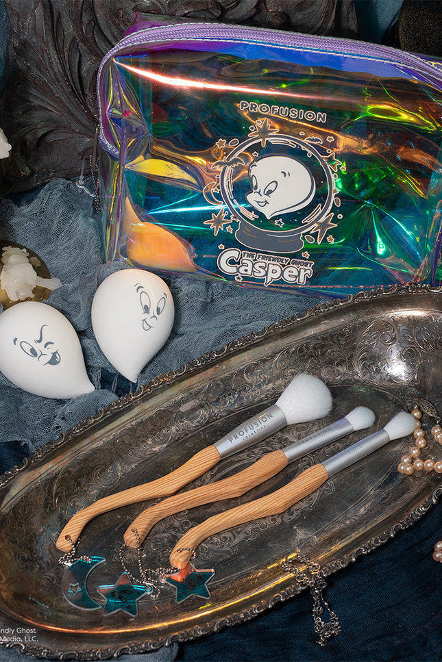 Profusion Cosmetics - Casper the Friendly Ghost |  Cosmetic Bag & Glow in the Dark Face Gems
