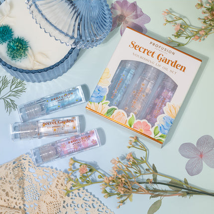 Profusion Cosmetics - Petal Perfect | Secret Garden Nourishing Lip Oil Set