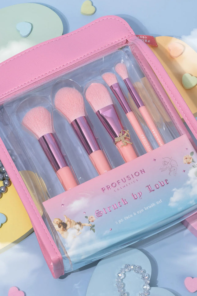 Profusion Cosmetics - Dear Cupid - Struck By Love 5 PC Face & Eye Brush Set