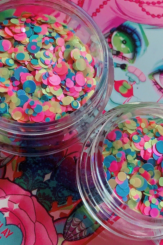 Inked Doll Cosmetics - DIPPIN' DOTS *UV* Festival GlamDoll Glitter Confetti