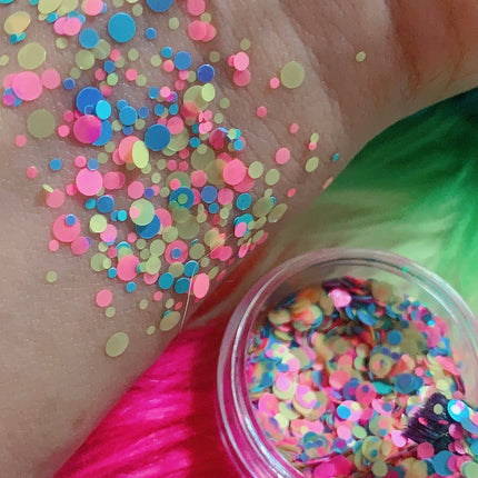 Inked Doll Cosmetics - DIPPIN' DOTS *UV* Festival GlamDoll Glitter Confetti